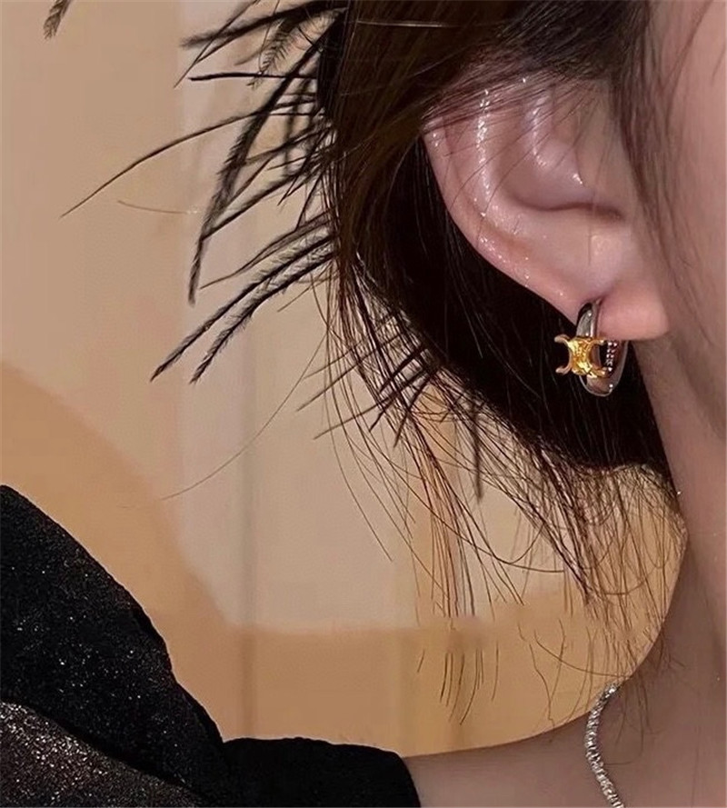 Ce1i*e triomphe star hoop earrings