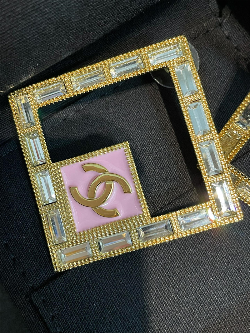 Ch**el pink square earrings