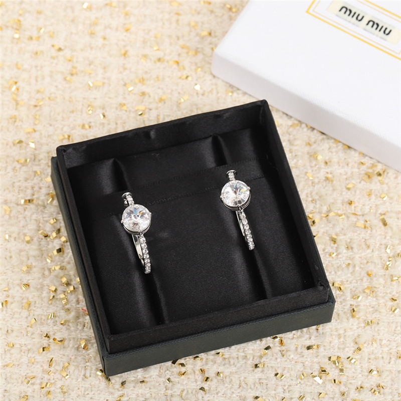 miumiu full diamond single large diamond earrings