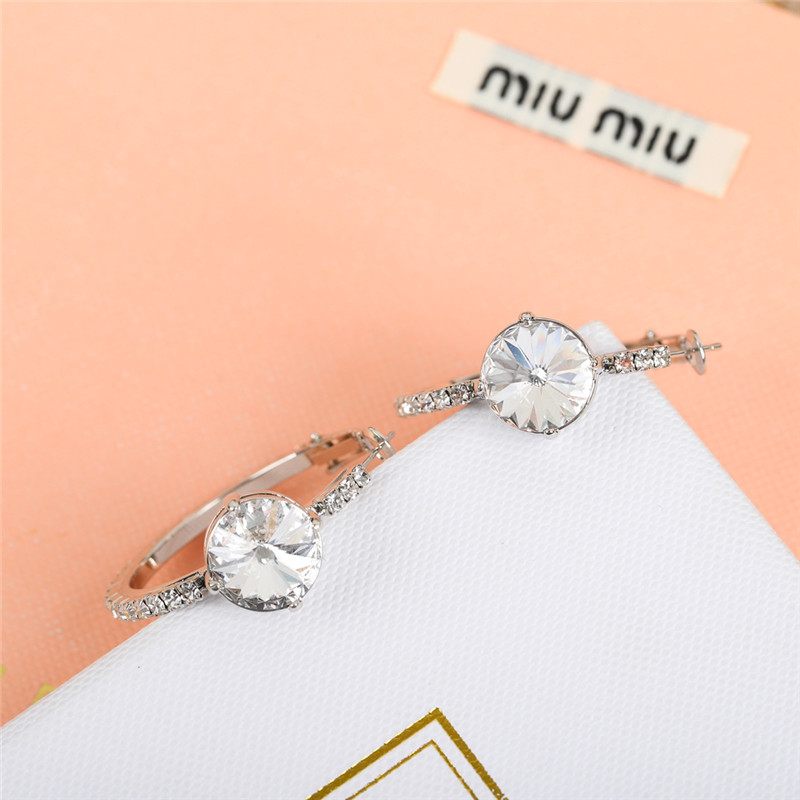 miumiu full diamond single large diamond earrings