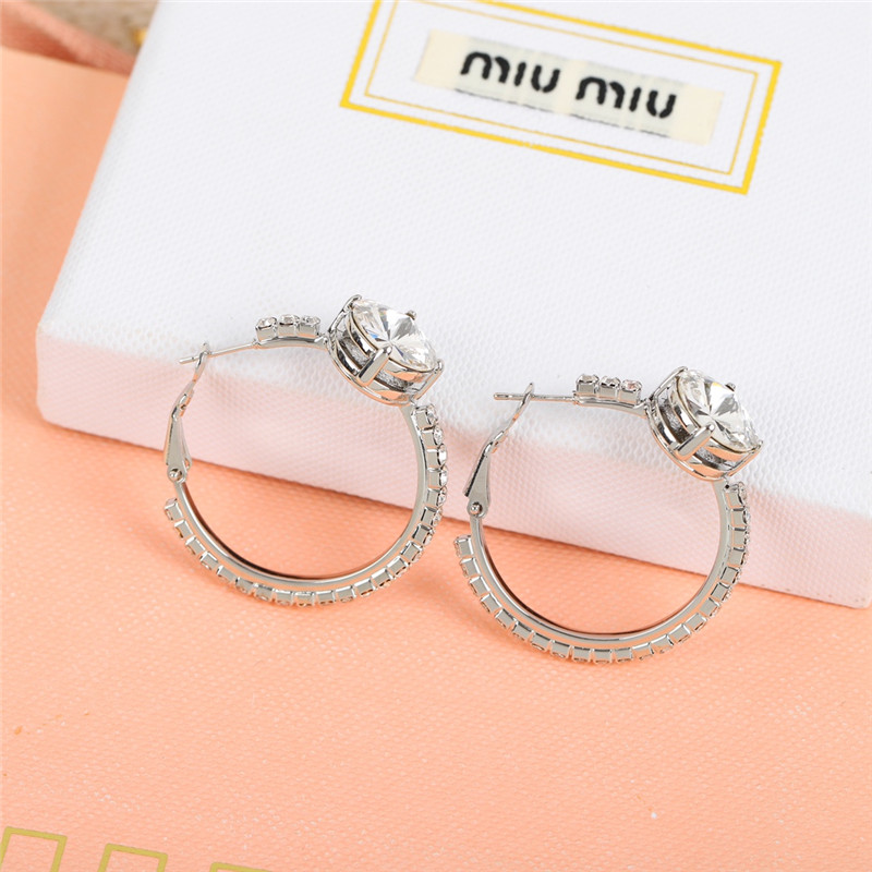 miumiu full diamond single large diamond earrings