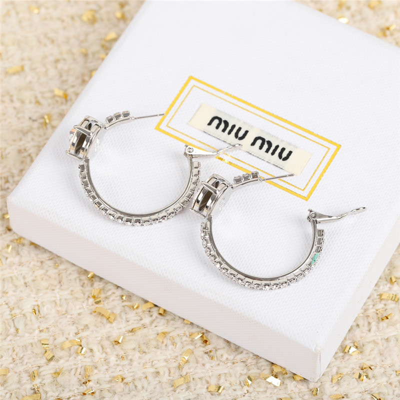 miumiu full diamond single large diamond earrings