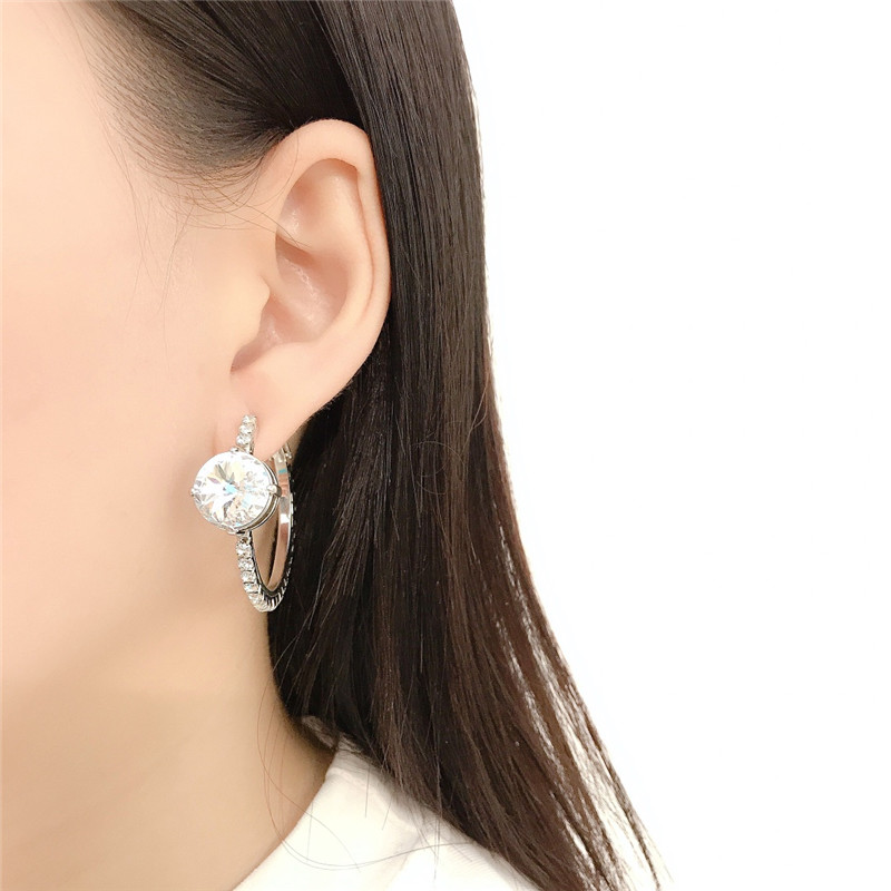 miumiu full diamond single large diamond earrings
