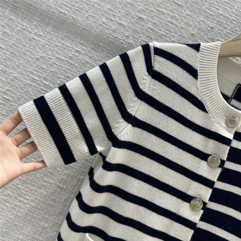 Chanel Striped Cashmere Knit Top