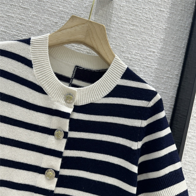 Chanel Striped Cashmere Knit Top