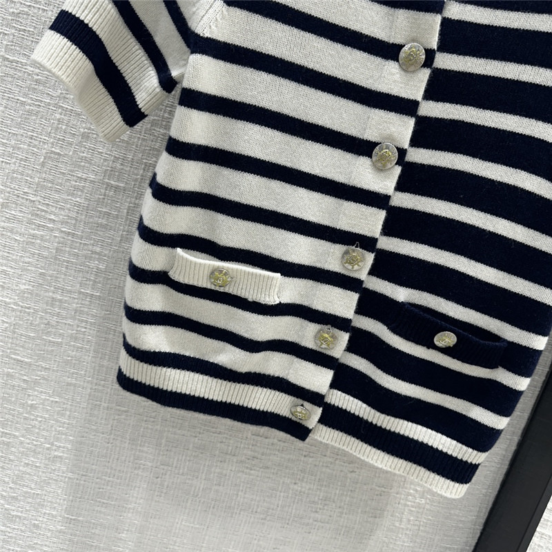 Chanel Striped Cashmere Knit Top