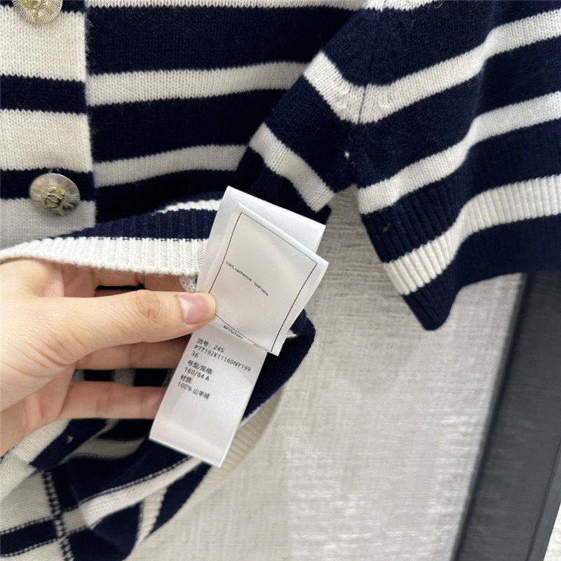 Chanel Striped Cashmere Knit Top