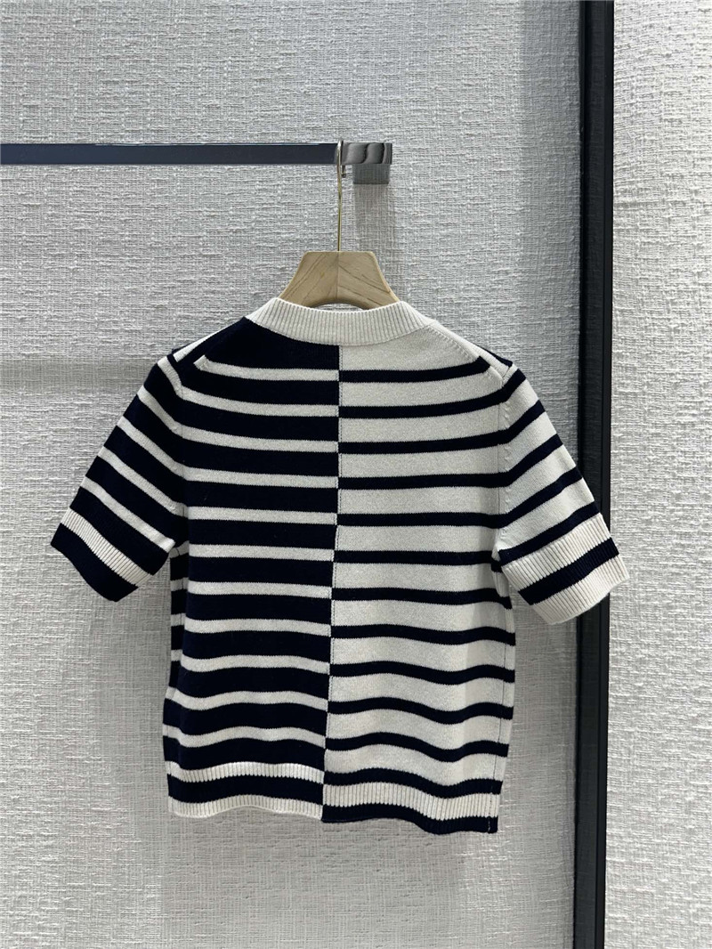 Chanel Striped Cashmere Knit Top