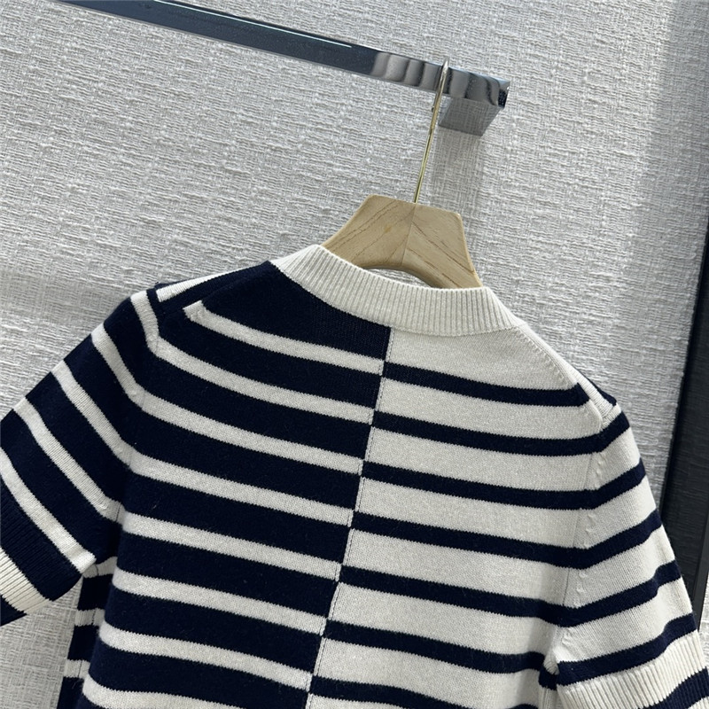 Chanel Striped Cashmere Knit Top