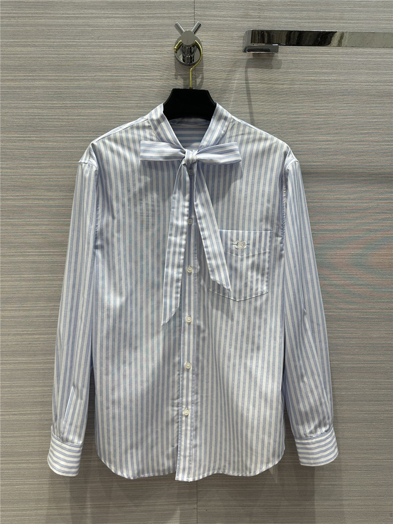 celine sky blue striped shirt replica clothes