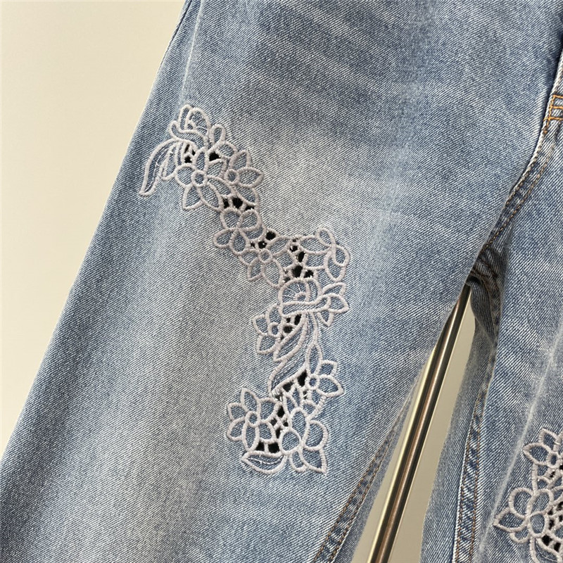 Chloé hollow embroidered jeans replicas clothes