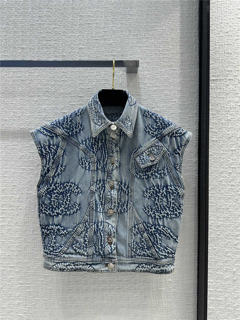 Chanel tie-dye washed denim vest jacket replica clothing
