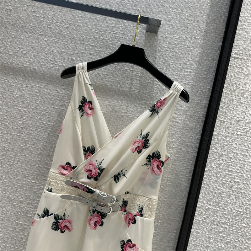 Pra*a floral print french dress replica designer clothes