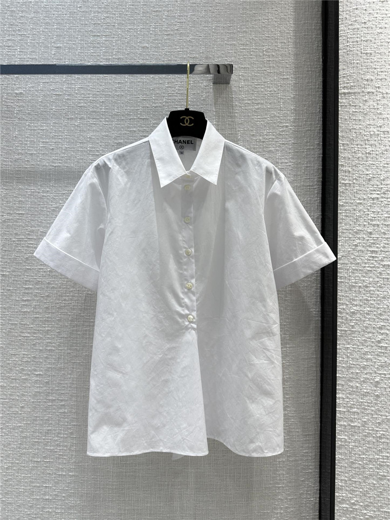 Ch**el rolled hem short-sleeved shirt replicas clothes