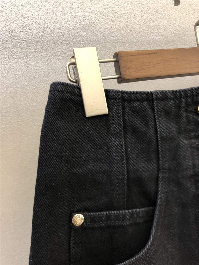 Ch**el high waist denim shorts cheap designer replica clothes