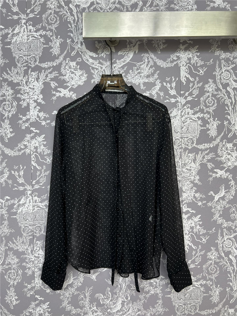 dior silk polka dot shirt replica clothes
