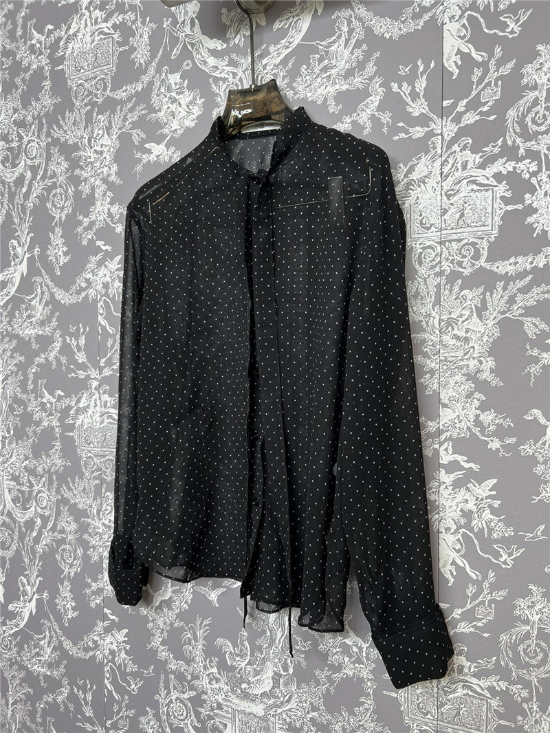 dior silk polka dot shirt replica clothes