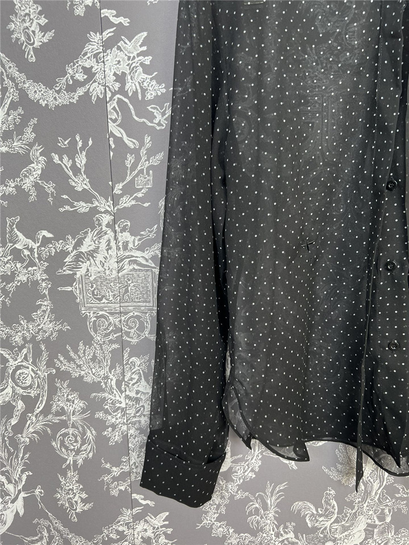 dior silk polka dot shirt replica clothes