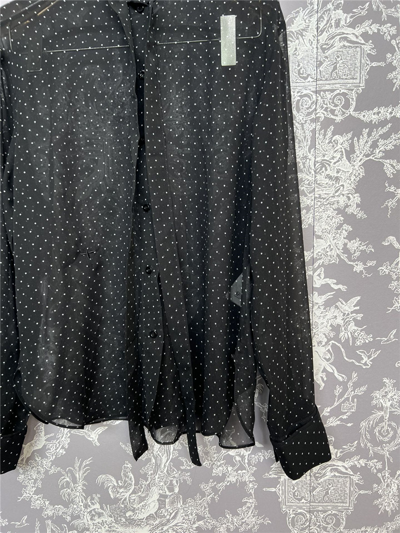 dior silk polka dot shirt replica clothes