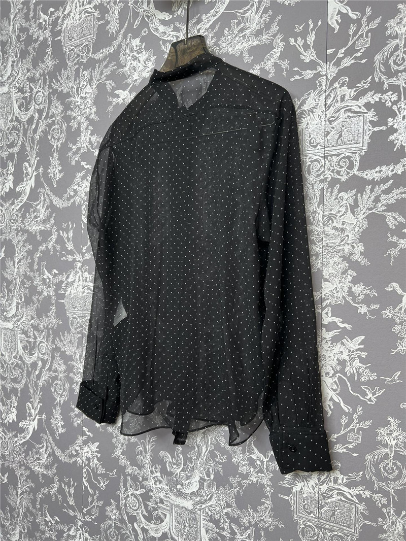 dior silk polka dot shirt replica clothes