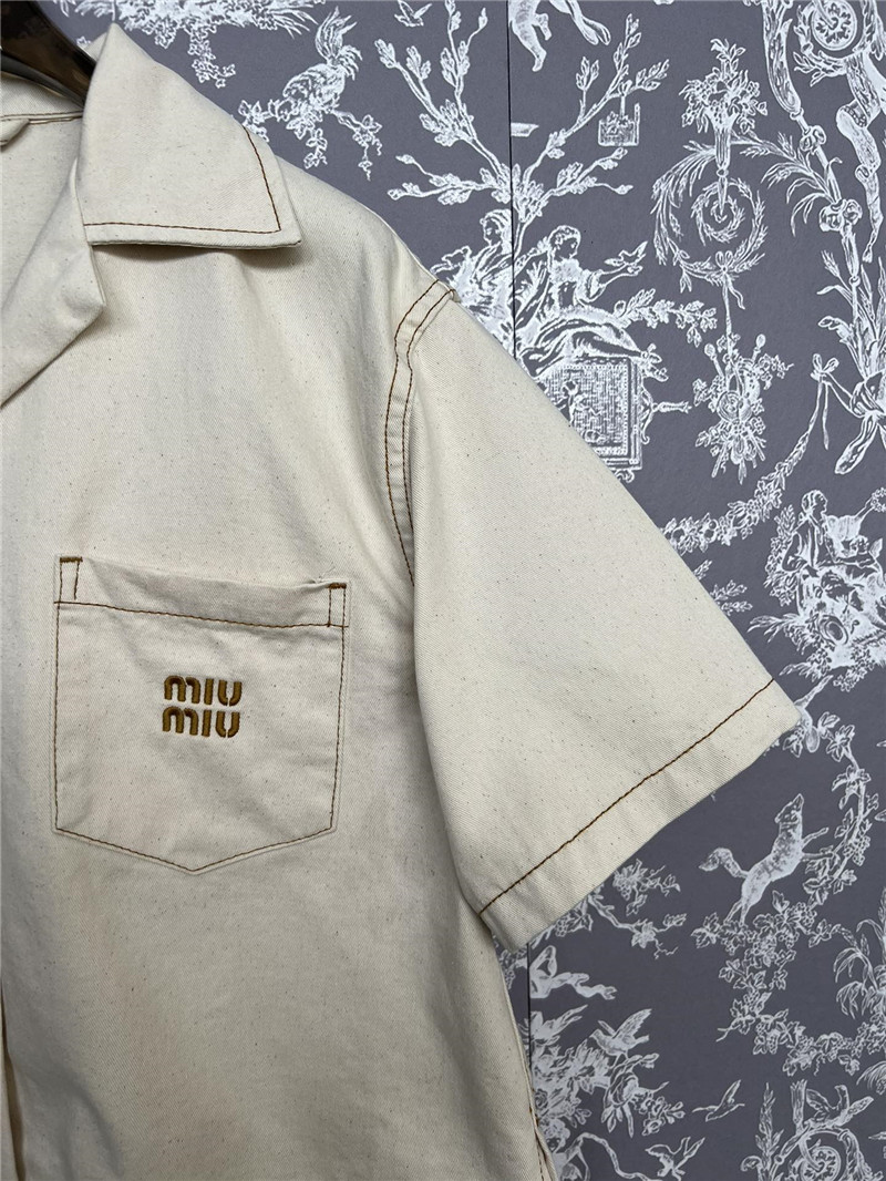 M1um1u short sleeve shirt shorts suit replica clothing sites