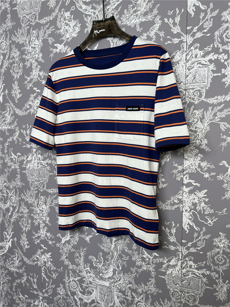 miumiu new striped short-sleeved T-shirt replica clothing sites