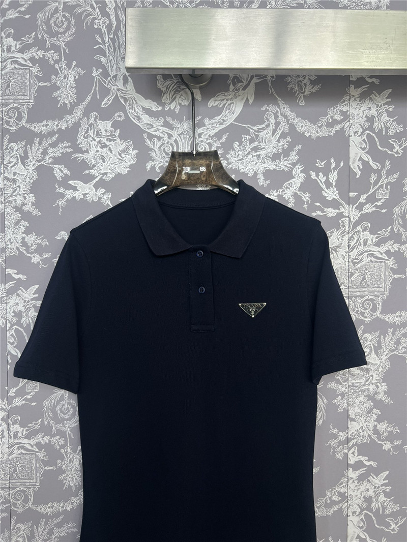 Pra*a new polo collar dress replicas clothes