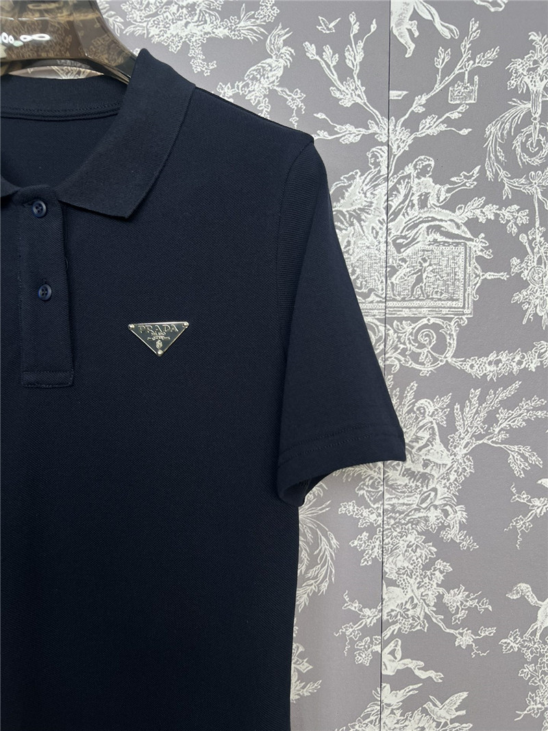 Pra*a new polo collar dress replicas clothes