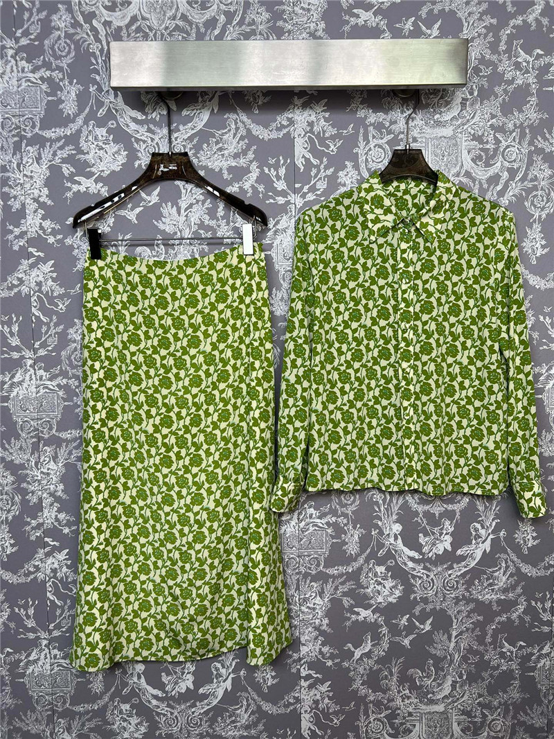 Gucci new floral shirt and skirt suit replica clothes