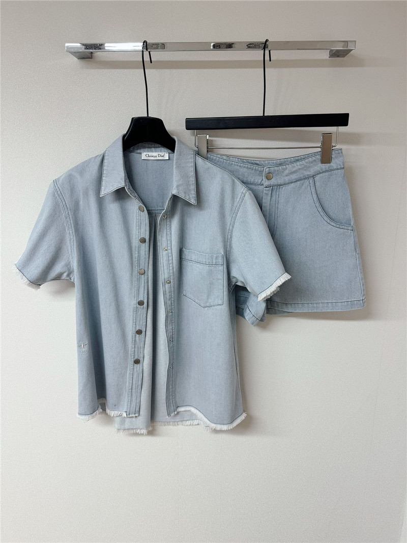 D10r light blue denim short-sleeved shirt set