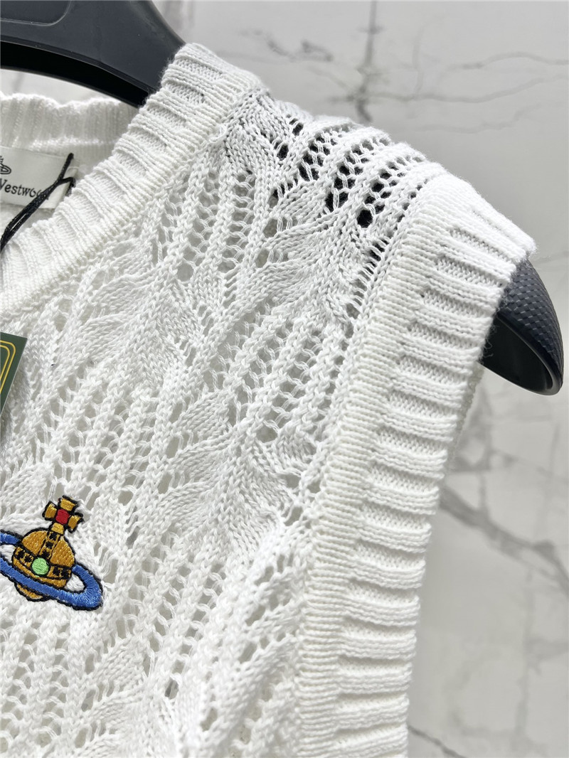 D10r hollow crochet crew neck knitted vest replica clothing sites