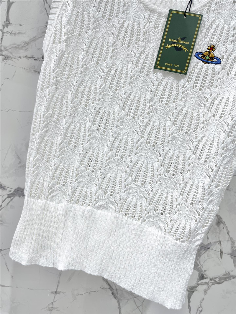 D10r hollow crochet crew neck knitted vest replica clothing sites