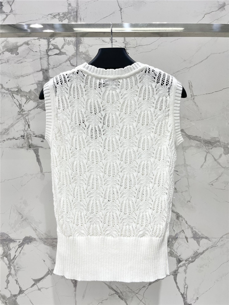 D10r hollow crochet crew neck knitted vest replica clothing sites
