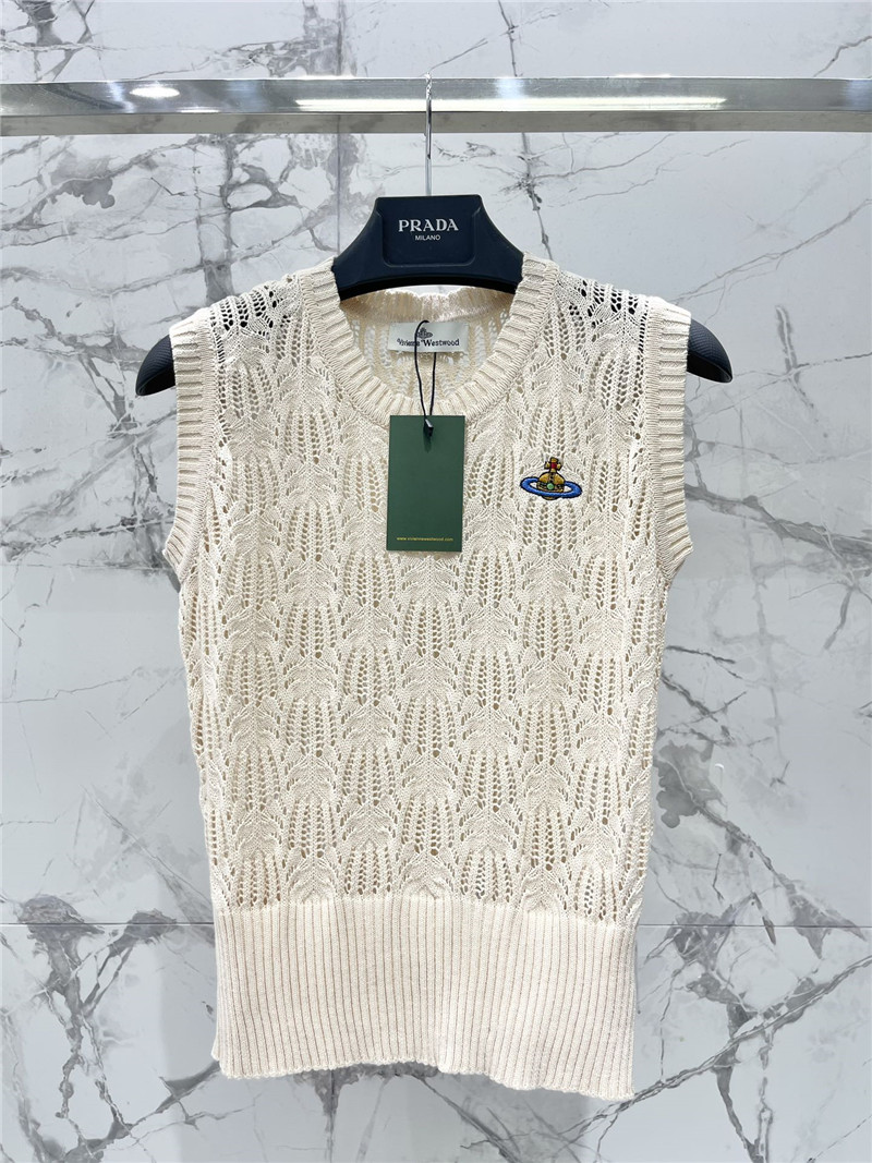 dior hollow crochet crew neck knitted vest replica clothing sites