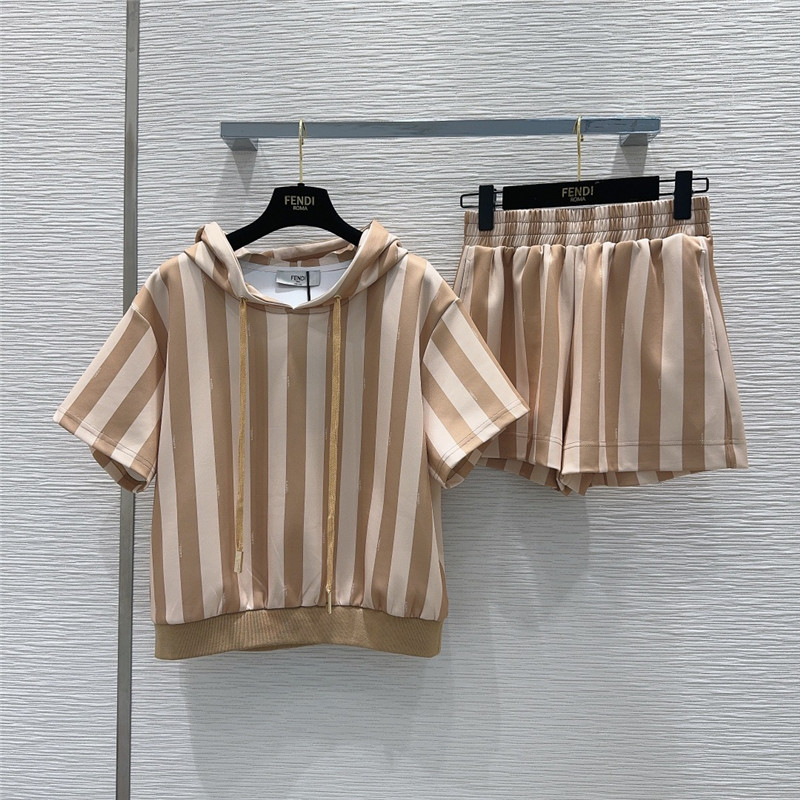 F**di printed silk polo shirt set