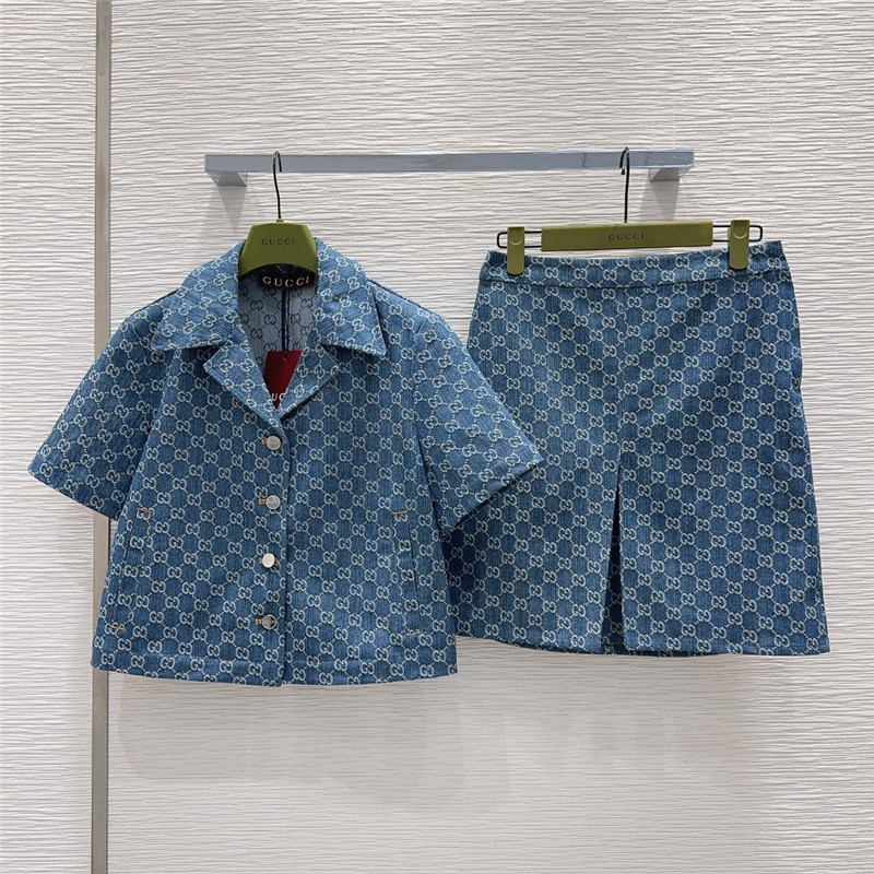 Gucci denim suit cheap replica designer clothes