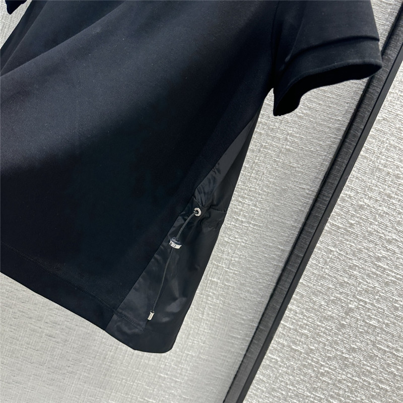 Moncler nylon patchwork polo shirt short sleeve replica clothing