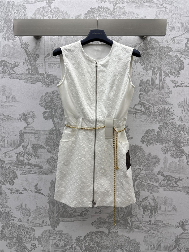 louis vuitton LV jacquard waist chain vest dress replica clothing