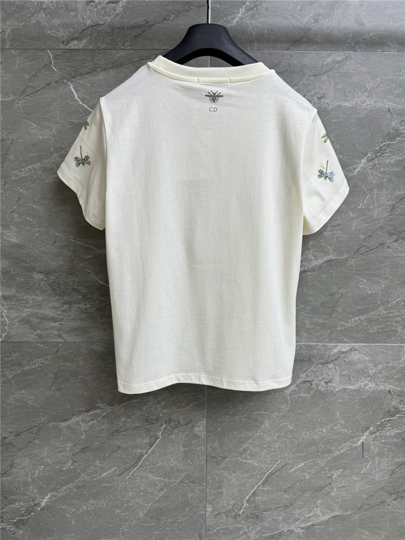 dior sequined dragonfly embroidered T-shirt replica clothes