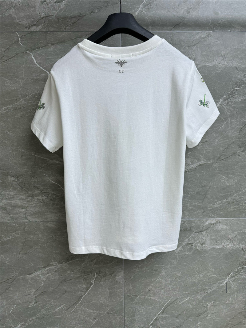 dior sequined dragonfly embroidered T-shirt replica clothes
