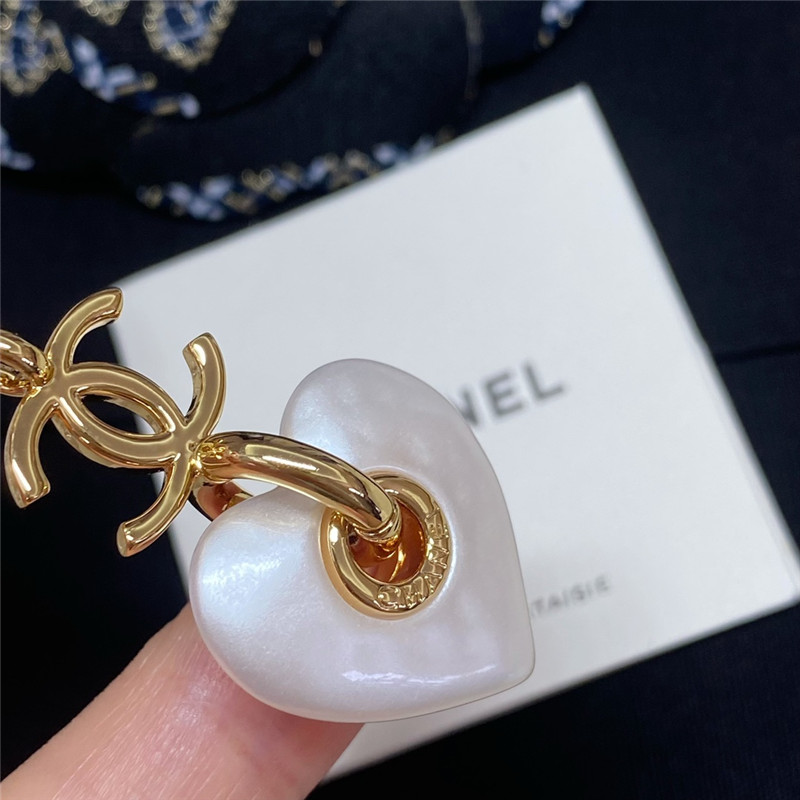 Ch**el double c white love pearl waist chain