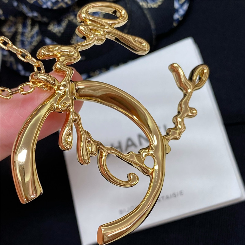 Ch**el rhinestone irregular necklace