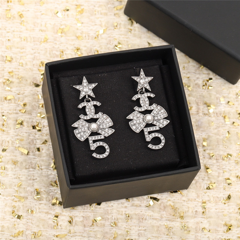 Ch**el multi-element double c earrings