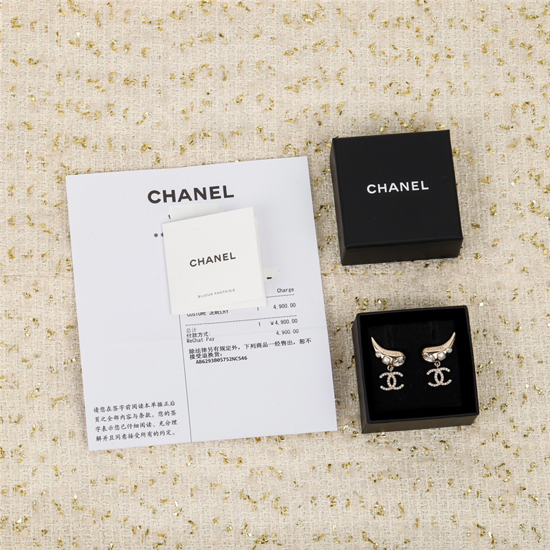 Chanel angel wings double c earrings