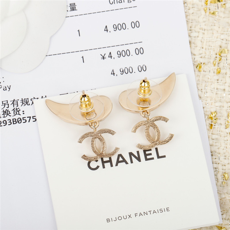 Ch**el angel wings double c earrings