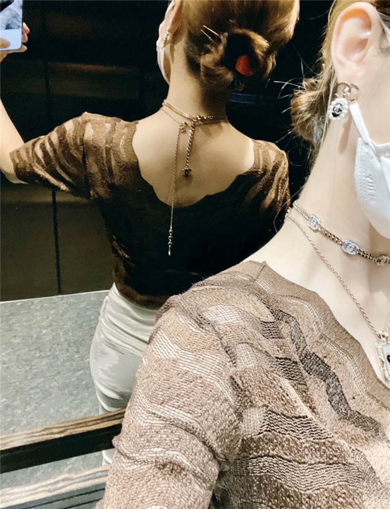 Ch**el double c lock oval pearl earrings