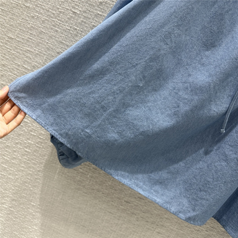 Chloé drawstring one-shoulder denim blue top replica clothing