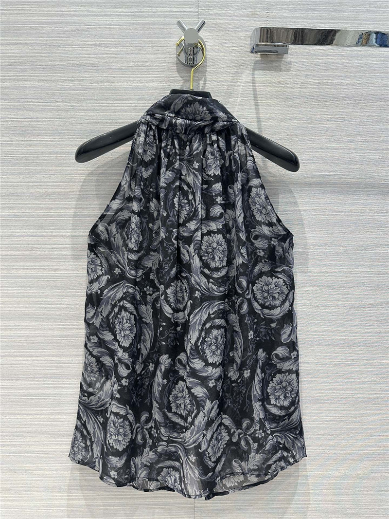 Versace positioning printed silk shirt replica designer clothes