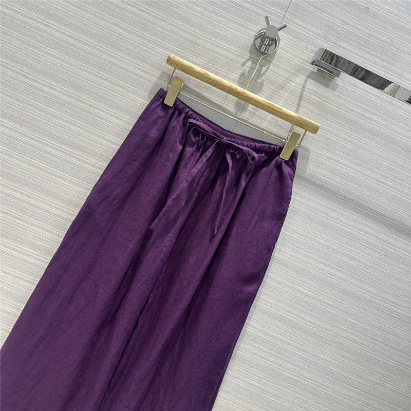 The R0w cotton and linen straight wide-leg pants replica clothing