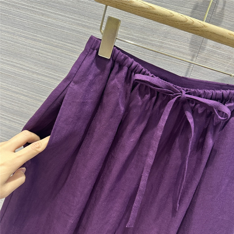 The R0w cotton and linen straight wide-leg pants replica clothing